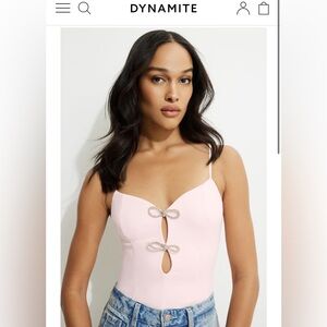 Dynamite Baby Pink Bodsuit with Bow Detailing